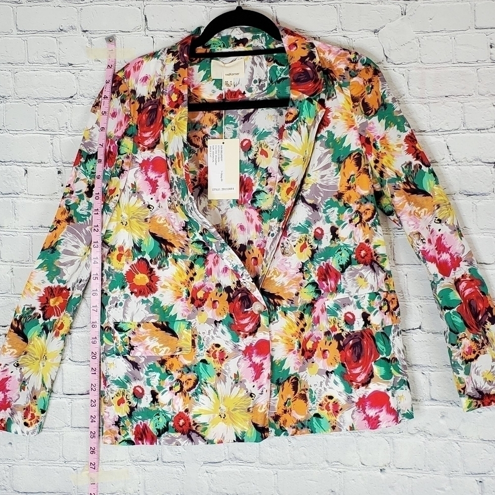 BRIGHT Floral 100% Cotton Lightweight Blazer in Size Small from Anthropo… - Picture 5 of 9